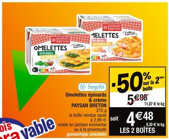 Cora x Carrefour Paysan breton omelettes épinards & crème offre