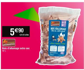 Cora x Carrefour Woodstock bois d'allumage extra sec offre
