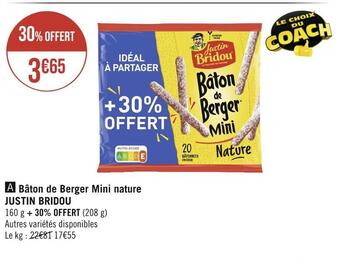 Casino Hyperfrais Justin bridou bâton de berger mini nature offre