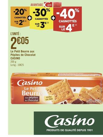 Casino Hyperfrais Casino le petit beurre aux pépites de chocolat offre