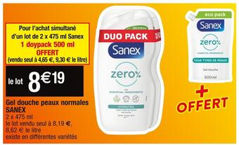 Cora Sanex gel douche peaux normales offre