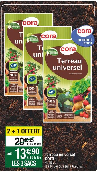Cora x Carrefour Cora terreau universel offre