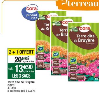 Cora x Carrefour Cora terre dite de bruyère offre