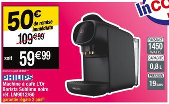 Cora x Carrefour Philips machine à café l’or barista sublime noire réf. lm9012/60 offre