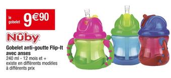 Nuby gobelet anti-goutte flip-it avec anses