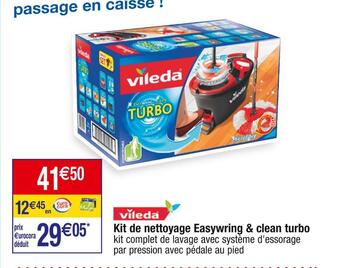 Vileda kit de nettoyage easywring & clean turbo