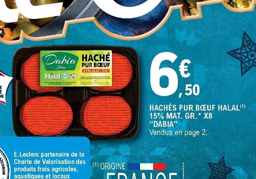 Promo Haché Pur bœuf Halal chez E.Leclerc