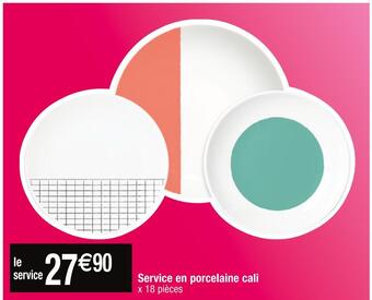 Cora x Carrefour Service en porcelaine cali offre