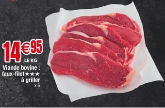 Cora Viande bovine : faux-filet à griller x 6 offre