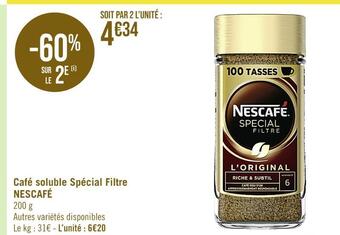 Casino Supermarchés Nescafé café soluble spécial filtre offre