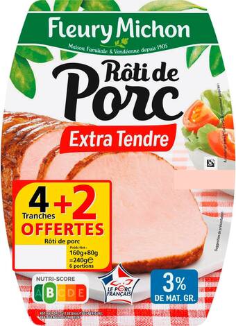Match Fleury michon rôti de porc cuit offre