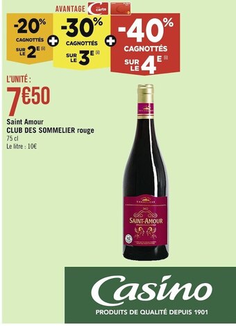 Club des sommeliers saint amour rouge