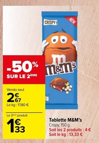 Carrefour Market Tablette M&M's offre