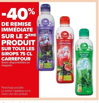 Carrefour Market Sirops 75cl carrefour offre