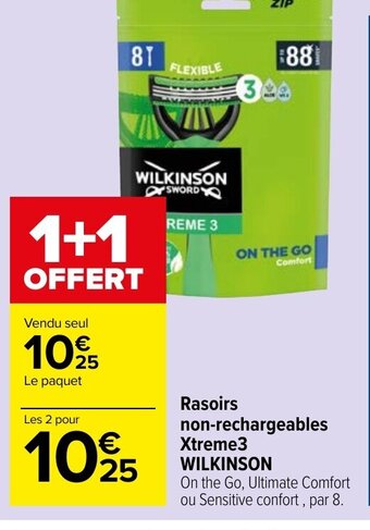 Carrefour Market Rasoirs non-rechargeables Xtreme3 WILKINSON offre