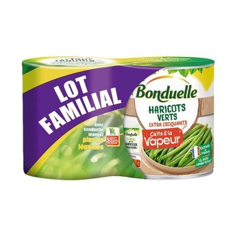 Auchan Haricots verts extra croquants cuits à la vapeur bonduelle offre