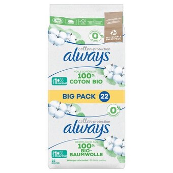 Auchan Serviettes cotton protection always offre
