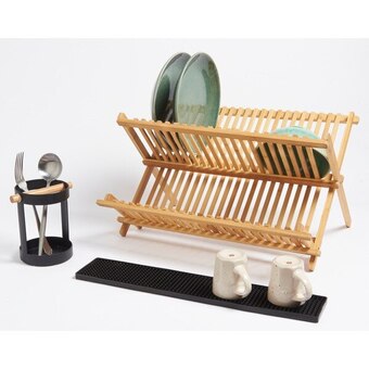 Auchan Égouttoir pliable en bambou offre