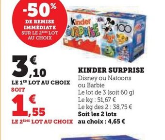 Hyper U KINDER SURPRISE offre