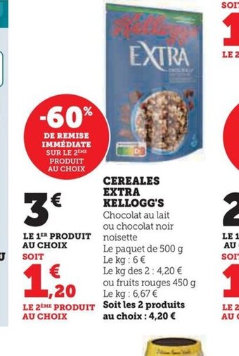 Hyper U CEREALES EXTRA KELLOGG'S offre