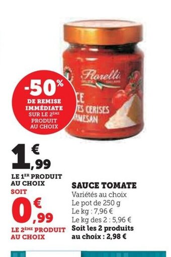Hyper U SAUCE TOMATE offre