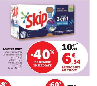 Hyper U LESSIVE SKIP offre