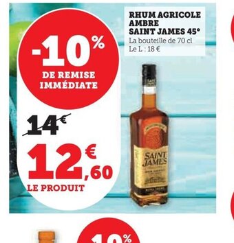RHUM AGRICOLE AMBRE SAINT JAMES 45