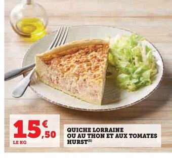 Hyper U QUICHE LORRAINE OU AU THON ET AUX TOMATES HURST offre