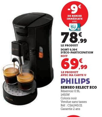 Hyper U SENSEO SELECT ECO offre