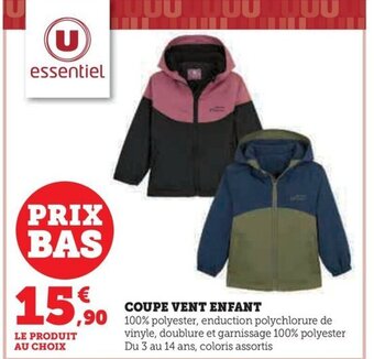 Hyper U COUPE VENT ENFANT offre