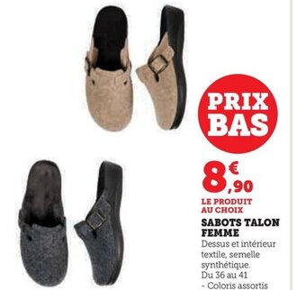 Hyper U SABOTS TALON FEMME offre