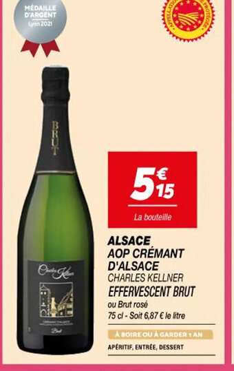 Netto ALSACE AOP CRÉMANT D'ALSACE CHARLES KELLNER EFFERVESCENT BRUT offre