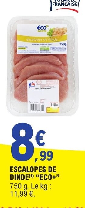 E.Leclerc ESCALOPES DE DINDE ECO offre