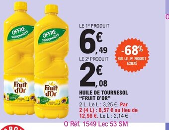 E.Leclerc HUILE DE TOURNESOL FRUIT D'OR offre