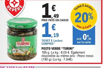 E.Leclerc PESTO VERDE TURINI offre