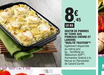 E.Leclerc GRATIN DE POMMES DE TERRE AUX POIREAUX CHÈVRE ET LARDONS offre