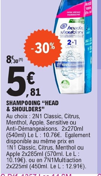 E.Leclerc SHAMPOOING HEAD & SHOULDERS offre