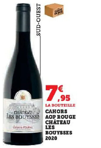 Hyper U CAHORS AOP ROUGE CHÂTEAU LES BOUYSSES 2020 offre