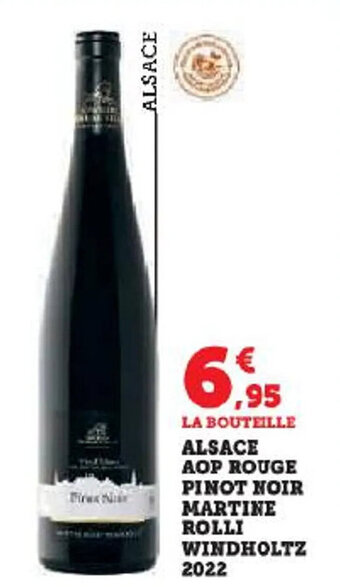 Hyper U ALSACE AOP ROUGE PINOT NOIR MARTINE ROLLI WINDHOLTZ 2022 offre
