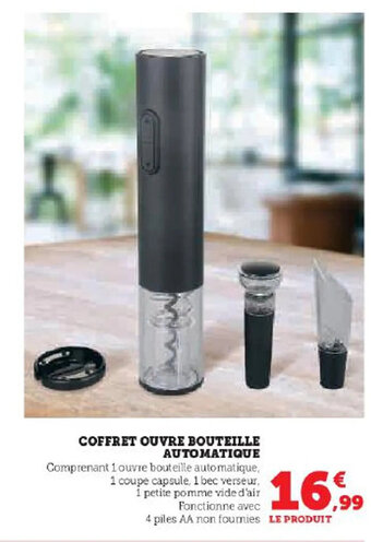Hyper U COFFRET OUVRE BOUTEILLE AUTOMATIQUE offre