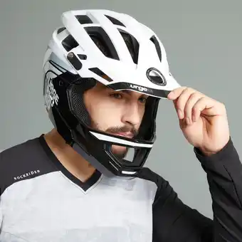 Decathlon Casque velo vtt gringo pampa noir et blanc offre
