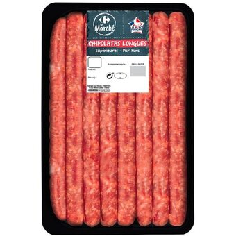 Carrefour 8 chipolatas natures longues carrefour le marché offre