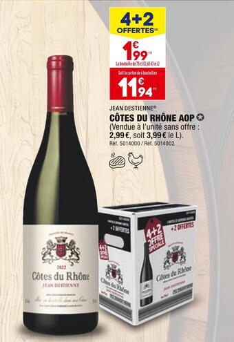 ALDI Jean destienne côtes du rhône aop offre