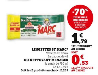Super U St marc lingettes offre