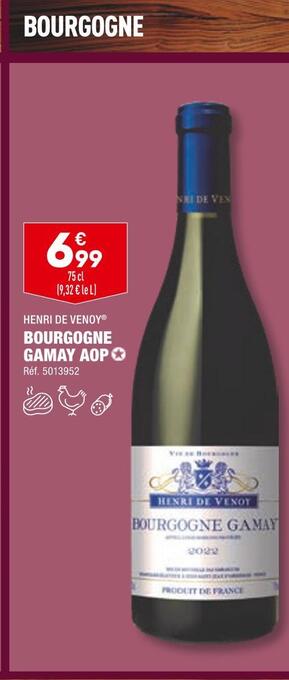 ALDI Henri de venoy bourgogne gamay aop offre