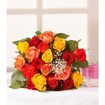Carrefour Bouquet de 19 roses et gypsophile offre