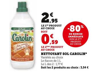 Super U Carolin nettoyant sol offre