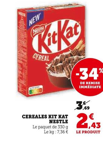 Super U Nestle cereales kit kat offre