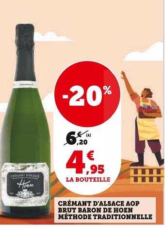 U Express Baron de hoen crémant d'alsace aop brut méthode traditionnelle offre