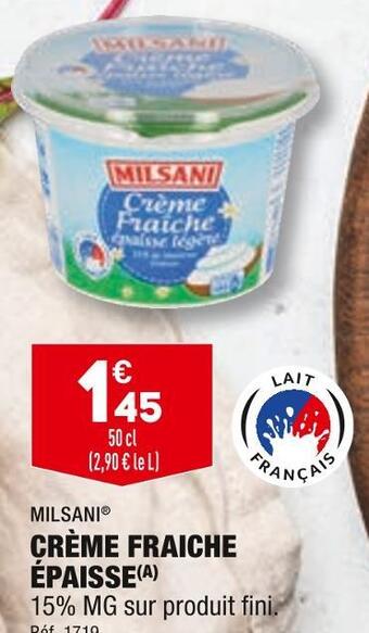 ALDI Milsani crème fraiche épaisse offre